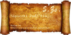 Sipiczki Zsófia névjegykártya