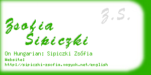 zsofia sipiczki business card